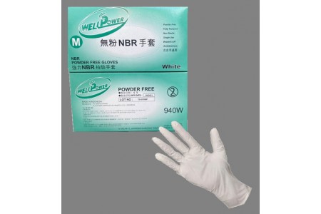 940W-NBR手套9"白-盒裝-4g